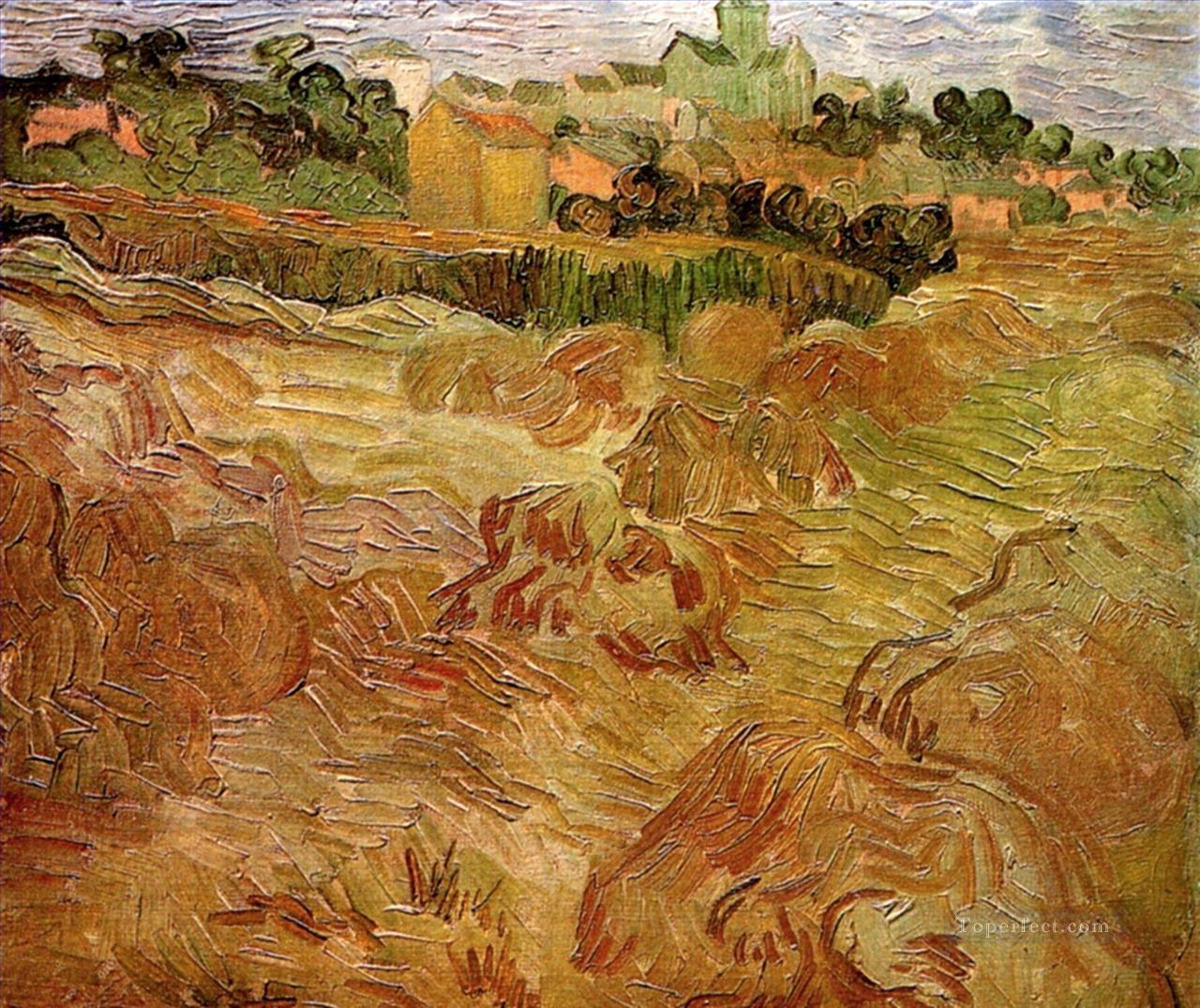 Wheat Fields with Auvers in the Background Vincent van Gogh Oil Paintings
